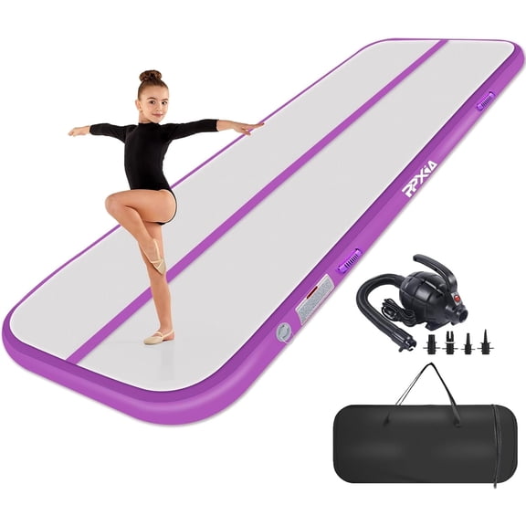 Gymnastics Mat Tumble Track 6.6ft Inflatable Tumbling mat 4in Thickness for kids Home Use Gym Yoga Training Cheerleading with Electric Air Pump Carry Bag