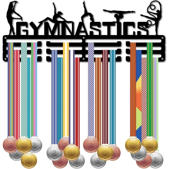 Gymnastics Medal Display Hanger Rack Organizer Metal Iron Ribbon Display Shelf Stand Frame Decor Wall Mounted Hanging DIY