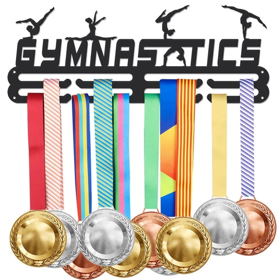 Gymnastics Medal Hanger Display Female Gymnasts Sports Award Metal Holder Rack Iron Medal Rack Organizer Ribbon Wall Mounted Race Medal Hook for