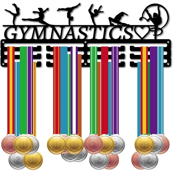 Gymnastics Medal Holder Hanger Medals Rack Black Metal Iron Medal Holder Rack Sport Medal Stand Frame Wall Mounted Hanging Over 60 Medals