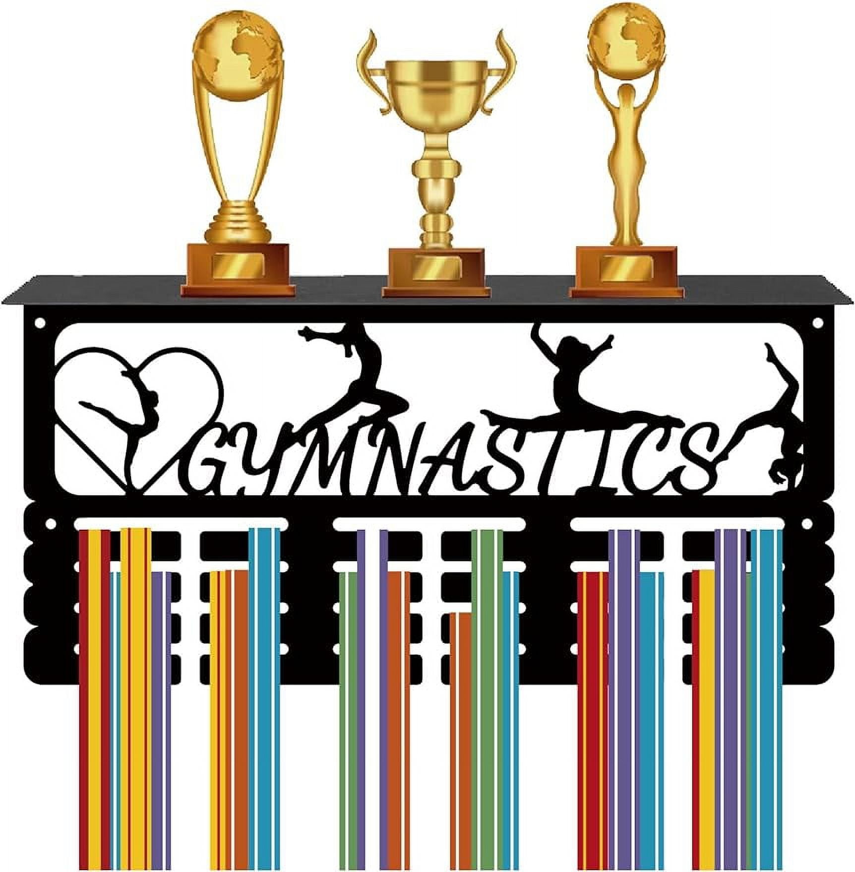 Gymnastics Medal Holder Trophy Shelf Medal Hanger Display with Shelf