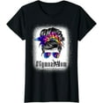 thumbnail image 1 of Gymnastics Mom Messy Bun Bleached Gymnast Women Mother's Day T-Shirt, 1 of 3