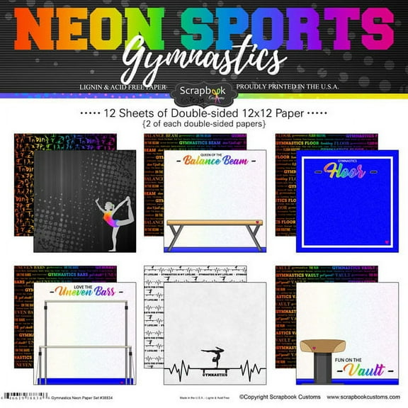 Gymnastics Neon Paper Pack