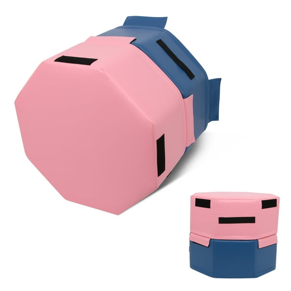 Gymnastics Octagon Tumble Mat for kids 25.6" Diameter Stackable Somersault Handsprings Backbend Trainer Exercise Tumbling Mat Detachable Foam Module Home Gym Step Jump Box for Aerobic Training