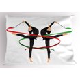 thumbnail image 1 of Gymnastics Pillow Sham, Ribbon Dancing Olympic Sports Pattern with Symmetrical Woman Gymnast Figures, Decorative Standard King Size Printed Pillowcase, 36 X 20 Inches, Multicolor, by Ambesonne, 1 of 2