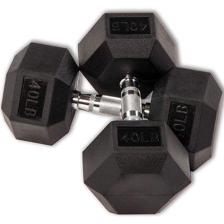 Gymnastics Power Hex Dumbbells Exercise & Fitness Weights Dumbbell for Women & Men (40 lb, Pair)
