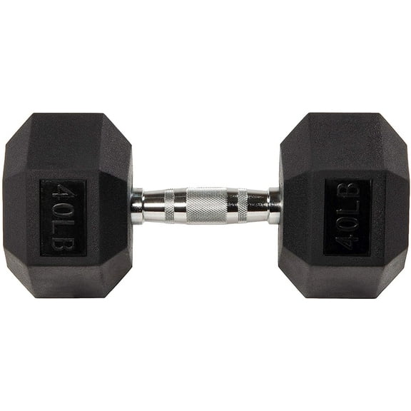 Gymnastics Power Hex Dumbbells Exercise & Fitness Weights Dumbbell for Women & Men (40 lb, Single)