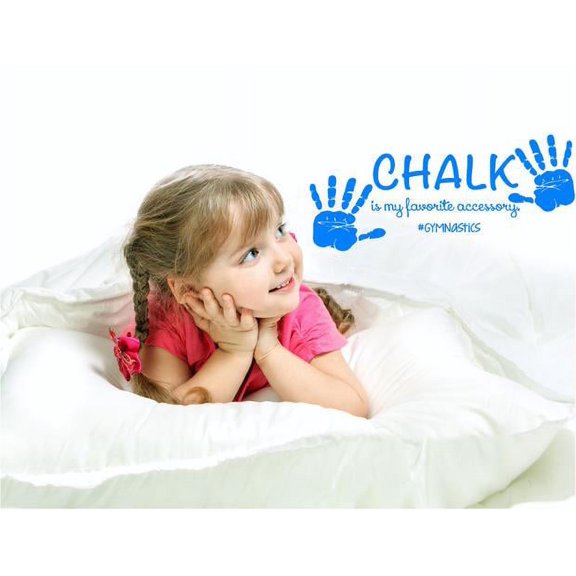 Gymnastics Quote: "Chalk is my favorite accessory. #gymnastics" - Vinyl Wall Decal for Gymnast | Girl's Bedroom Decor 22"x10"