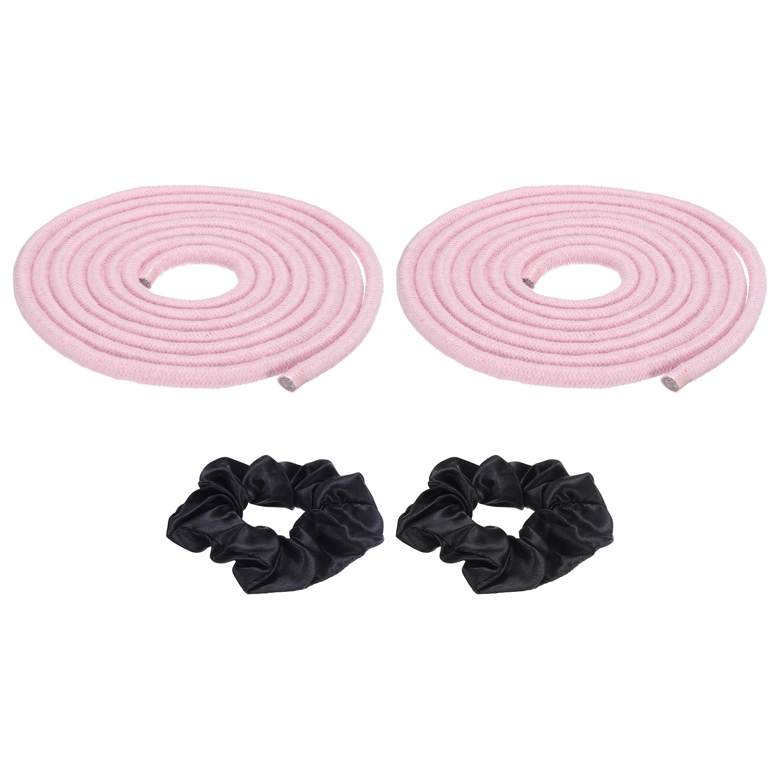 Gymnastics Rope, Exercise Fitness Aerobic Gymnastic Skipping, Rhythmic Gymnastics Arts Rope with Hair Tie 3 Meters& 2Pcs & Pink - Fit for (Fitness/Outdoor Activities/Yoga)
