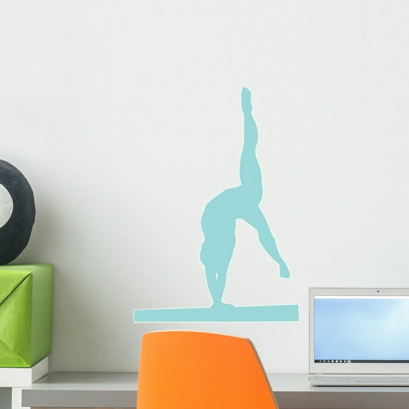 Gymnastics Silhouette Style Handstand Wall Decal by Wallmonkeys Peel and Stick Graphic (18 in H x 13 in W) WM171141