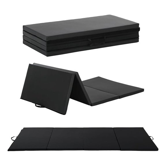 Gymnastics Tumbling Mat Portable Gymnastics Mat Foldable Tumbling Mat 2ft W 6ft L/4ft W 6ft L/4ft W 8ft L/4ft W 10ft Exercise Mat Yoga Mat with Carrying Handles for Yoga Gymnastics