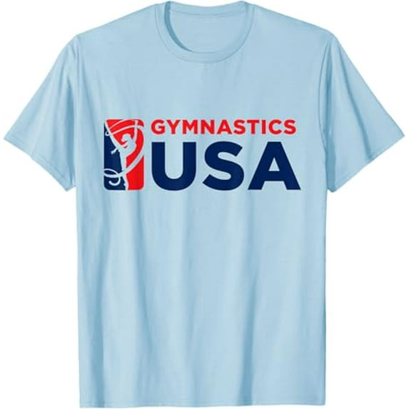 Gymnastics USA Support the Team Tshirt US Flag OLYMPICS T-Shirt, Sport Event Shirt For Men Women, Summer Games Tee, Light Blue Color, Size 4XL