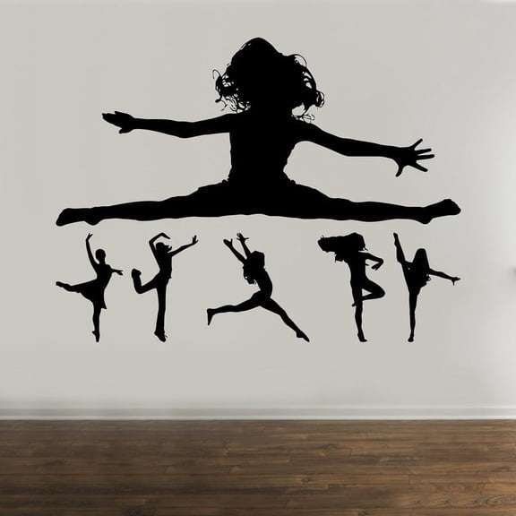 Gymnastics Vinyl Wall Decal Kids Bedroom Removable Dancing Girls Dancers Wall Sticker Home Decoration Dance Studio Decor 76x57cm