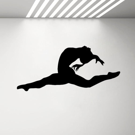 Gymnastics Wall Sticker for Girls Bedroom Sports Fitness Yoga Vinyl Decal Dance Studio Wall Poster Decor Bedroom Mural 128x57cm