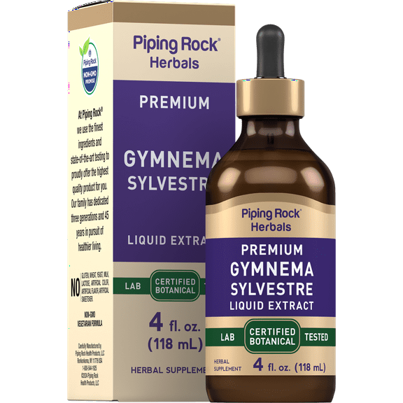 Gymnema Sylvestre Extract Liquid | 4 fl oz Supplement for Men and Women | by Piping Rock