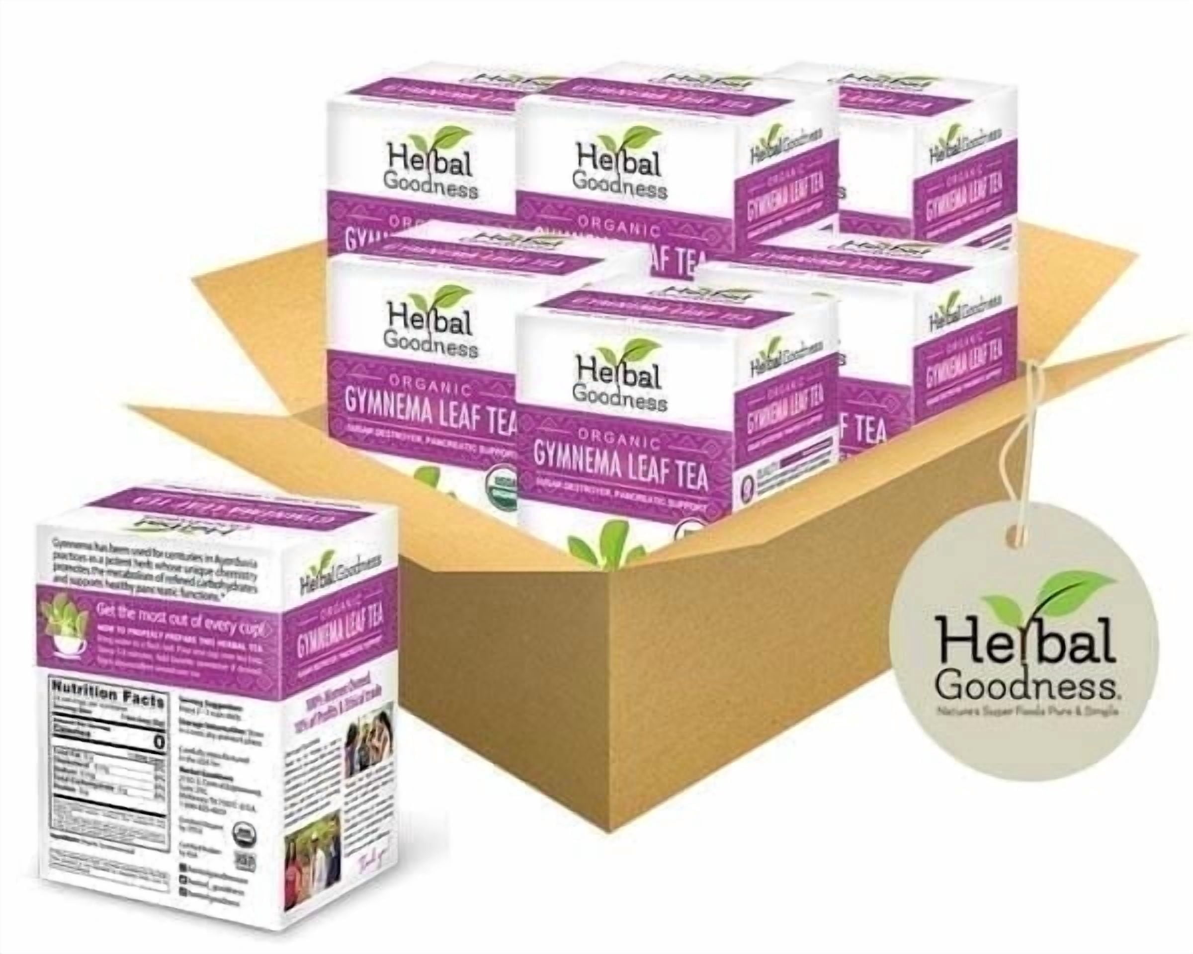 Gymnema Sylvestre Leaf Tea, 24 Teabags/Boxes, Organic 6 Boxes, Caffeine ...