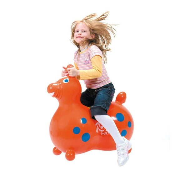 Gymnic 8005 Rody Horse Baby Ride On Latex Free Vinyl Toddler Rocking Toy, Orange