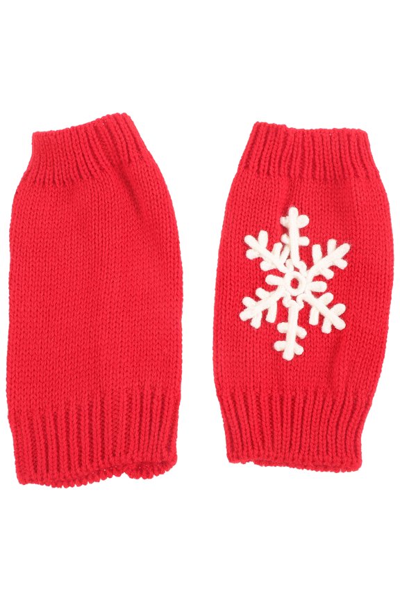 1 Pair Christmas Gloves Women Gloves Winter Warm Fingerless Gloves Snowflake Gloves