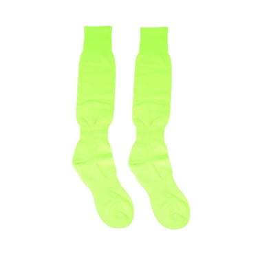 Gymnture 1 Pair of Solid Color Sports Stockings Football Socks Knee High Socks Sports Tube Socks Fluorescent Green (Free Size)