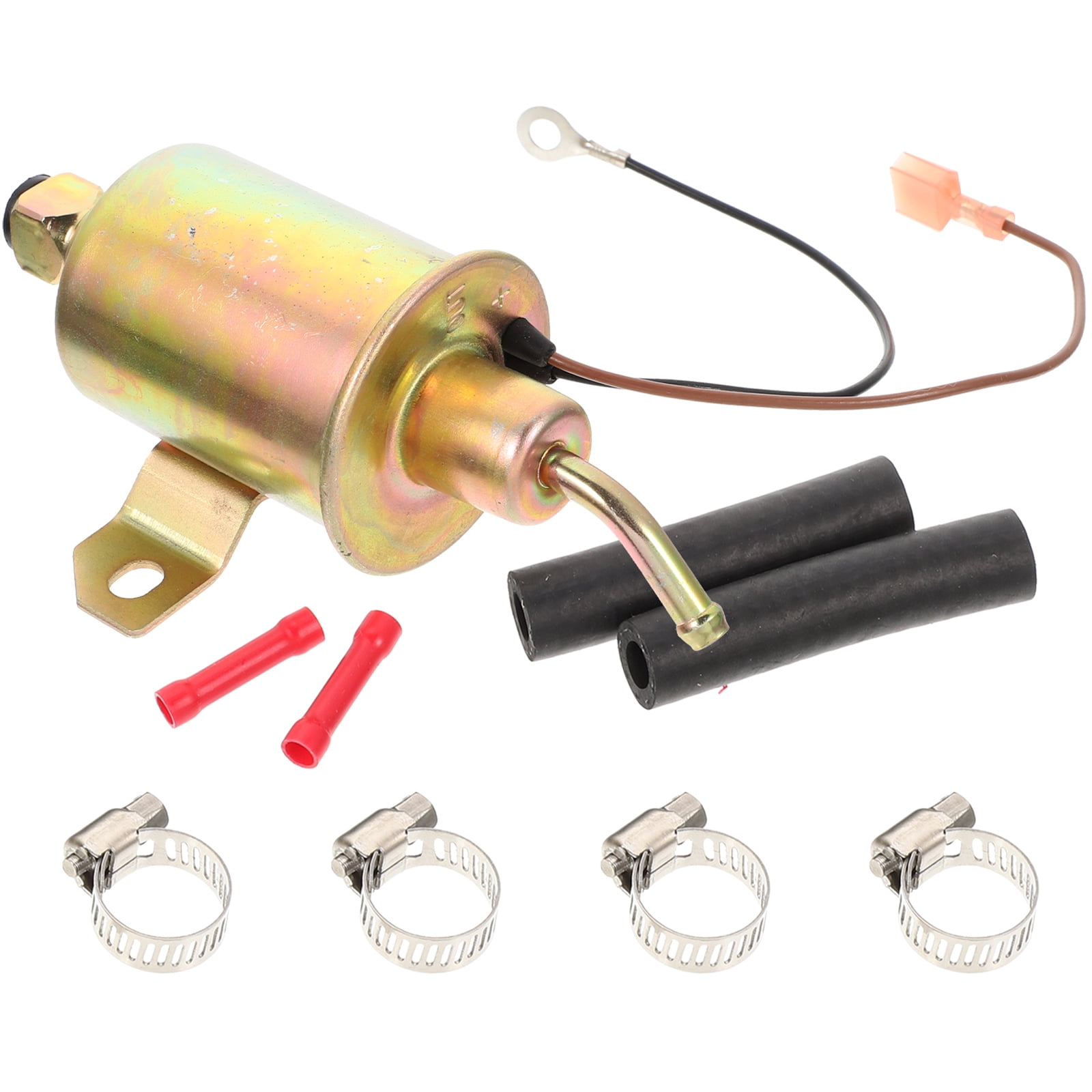 Gymnture 1 Set 12V Universal Oil Burning Pump Electronic Fuel Pump Car Refitting Accessories Sturdy Metal Petrol Pump for Car Boats Use (E8012S, EP12S, FD0002 Golden)