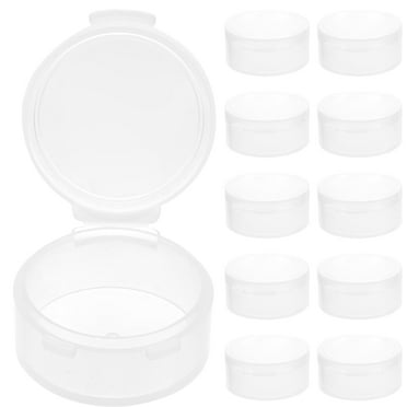 Gymnture 10 Mini Clear Round Box with Lid Pill Earplug Storage Case