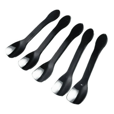 Gymnture 100 Pack Black Plastic Serving Spoons - Heavy Duty & BPA-Free
