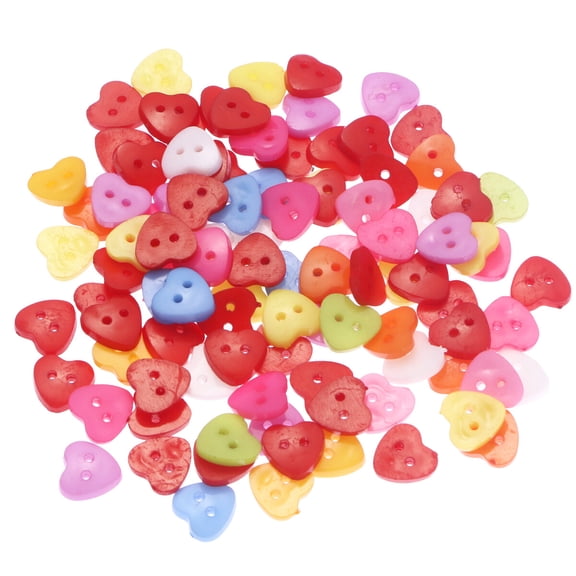 Gymnture 100pcs Heart Shaped Resin Buttons for Sewing & Scrapbooking