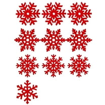Gymnture 10Pcs Christmas Coasters Red Snowflake Design Cup Mats