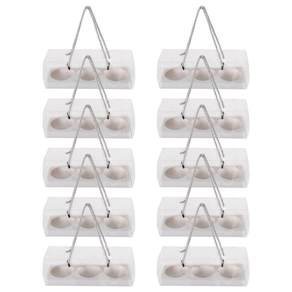 LABSERRON White Cake Boxes Set of 10 for Storage Made of Durable Paper Plastic and Nylon Easy Carry Handle