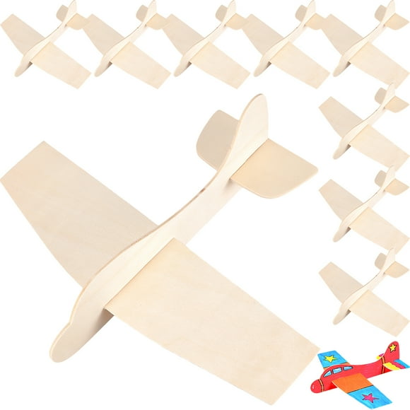 Gymnture 10Pcs Wooden Paper Airplane Kit for Kids Party Favors