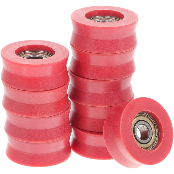 Gymnture 10pcs U Groove Nylon Door Rollers Red Drawer Rollers