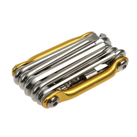 Gymnture 11 in 1 Road Bike Repair Multi Tools Mountain Bike Cycling Kit Set (Golden)