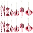thumbnail image 1 of Gymnture 14pcs Xmas Tree Ornaments Spiral Candy Cane Bauble Balls Pendant Decor, 1 of 10