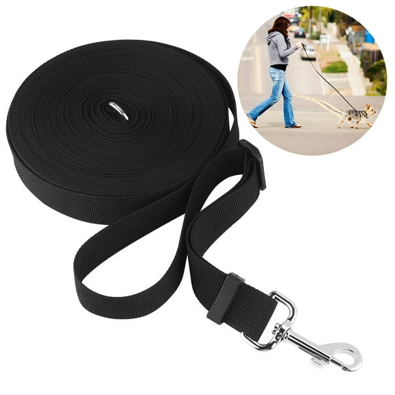 Gymnture 15m /50ft Long Nylon Pet Dog Cat Puppy Tracking Training Obedience Lead Leash (Black)