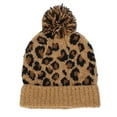 thumbnail image 1 of Gymnture 1PC Leopard Printed Knitted Hat Winter Warm Knitted Thickened Hat (Brown), 1 of 10