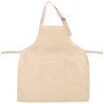 thumbnail image 1 of Gymnture 2 Pockets Adjustable Neck Strap Bib Apron Restaurant and Home Kitchen Apron 64*68cm(Khaki), 1 of 11