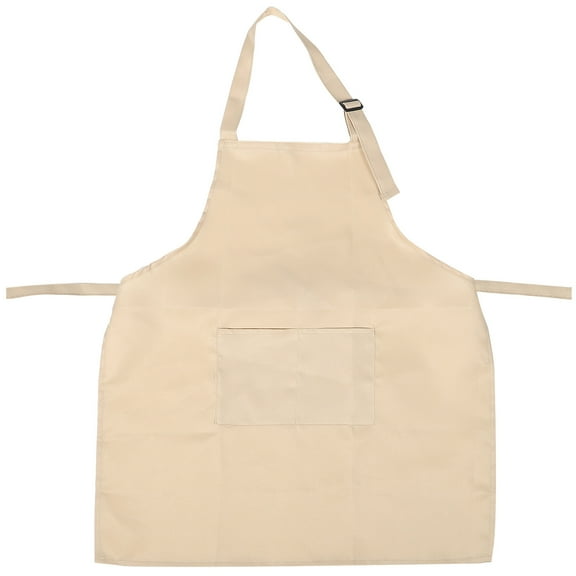 Gymnture 2 Pockets Adjustable Neck Strap Bib Apron Restaurant and Home Kitchen Apron 64*68cm(Khaki)