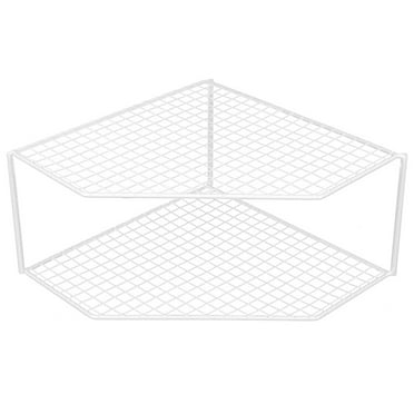 Gymnture 2-Tier Corner Shelf Organizer for Kitchen Cabinet Storage - White