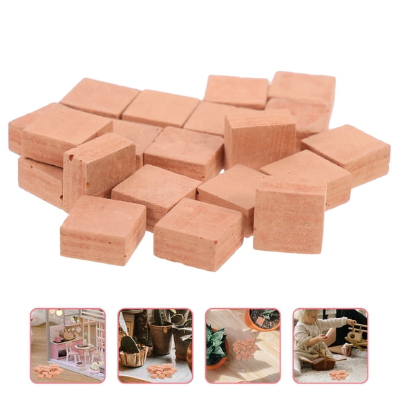 Gymnture 20 Red Miniature Bricks for Landscaping Garden Accessories