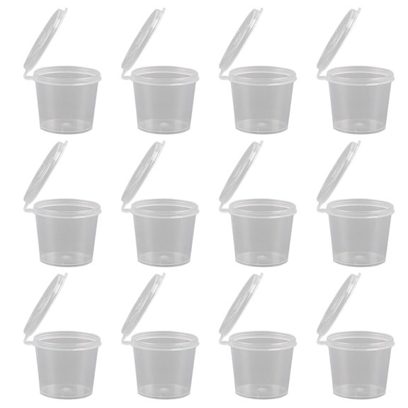 Gymnture 200pcs Portion Cups with Lids 27ml Transparent Sauce Cups