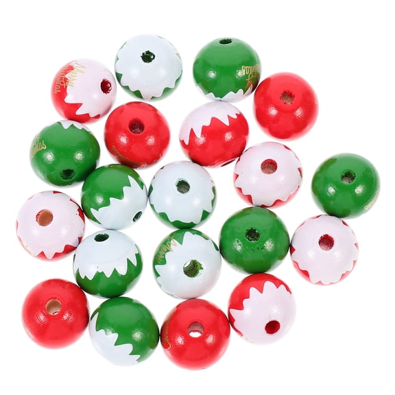 LABSERRON Wood Beads For Bracelets Wooden Beads Helm Wood 20Pcs 0.8x0.8x0.8in