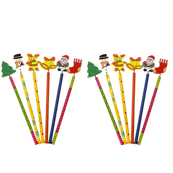 Gymnture 24pcs Creative Pencils Wooden Cartoon Design Pencils Students (Random Color)