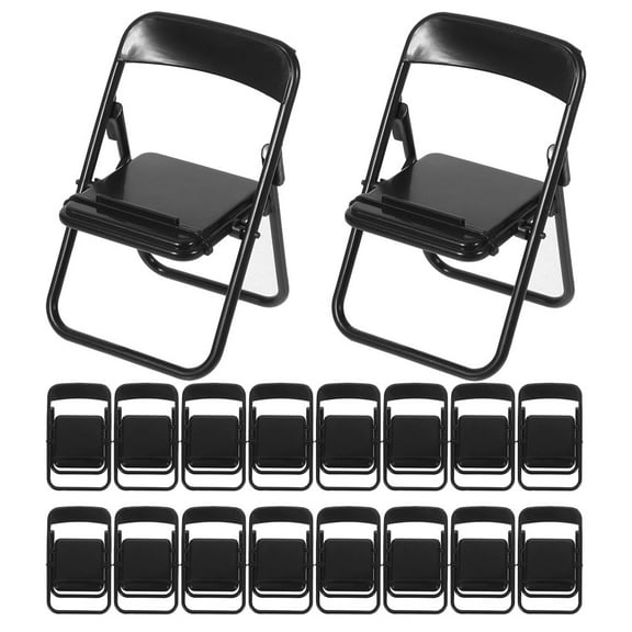 Gymnture 24pcs Mini Folding Chair Phone Holder Black