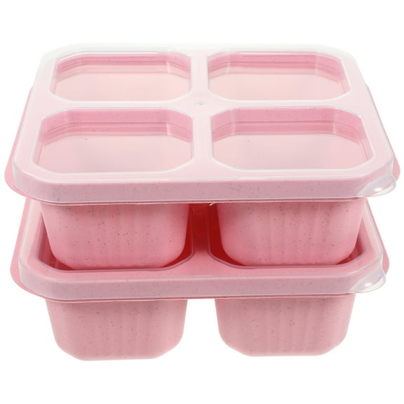 Gymnture 2pc Divided Serving Tray w/ Lid Plastic Platter for Snacks & Food Storage