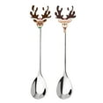 thumbnail image 1 of Gymnture 2pcs Christmas Reindeer Dessert Ice Cream Spoons 304 Stainless Steel Coffee Stirring Spoons Cute Small Spoons For Tea Honey And Appetizers, 1 of 10