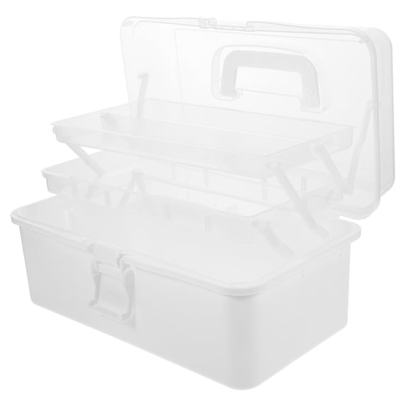 Gymnture 3-Layer Craft Organizer Portable Plastic Tool Box with Handle for Home