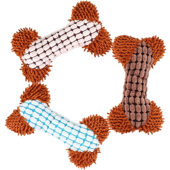 LABSERRON Pet Stuffed Chewing Squeaky Toy Dog Squeaky Toy Plush 3Pcs 7.3X4.3X2.0In