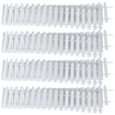 Gymnture 4 Miniature Wood Picket Fence for Fairy Gardens and DIY Crafts
