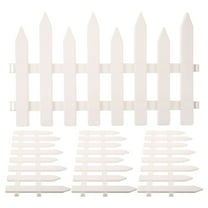 Gymnture 4 Pcs White Plastic Garden Fence for Lawn and Flowerbeds