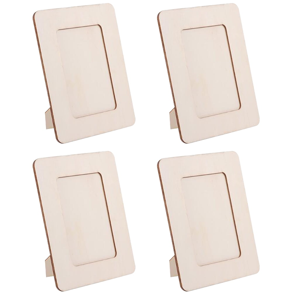 Gymnture 4 Unfinished Wooden Picture Frames for 6 Photos - DIY Wood Frames